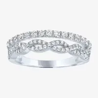 Yes, Please! Lab Created White Sapphire Sterling Silver Band