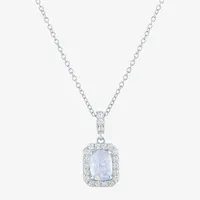 Yes Womens Lab Created White Opal Sterling Silver 18 Inch Pendant Necklace