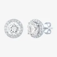 Yes, Please! Lab Created White Sapphire Sterling Silver 9.7mm Stud Earrings