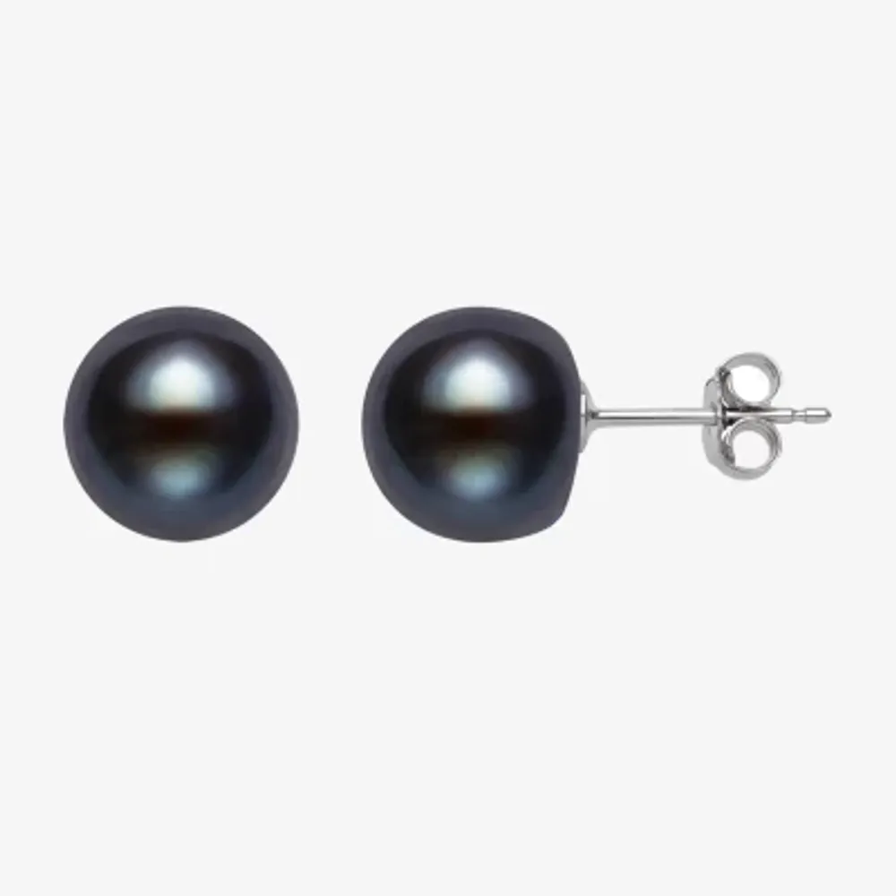 Yes, Please! Black Cultured Freshwater Pearl Sterling Silver 9mm Ball Stud Earrings