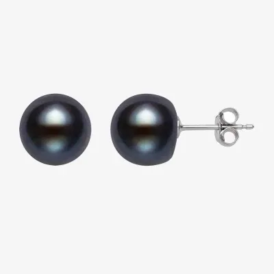 Yes, Please! Black Cultured Freshwater Pearl Sterling Silver 9mm Ball Stud Earrings