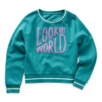 Thereabouts Little & Big Girls Round Neck Long Sleeve Sweatshirt