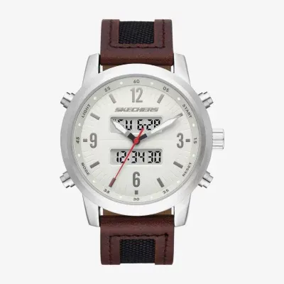 Skechers Mens Brown Leather Strap Watch Sr5183