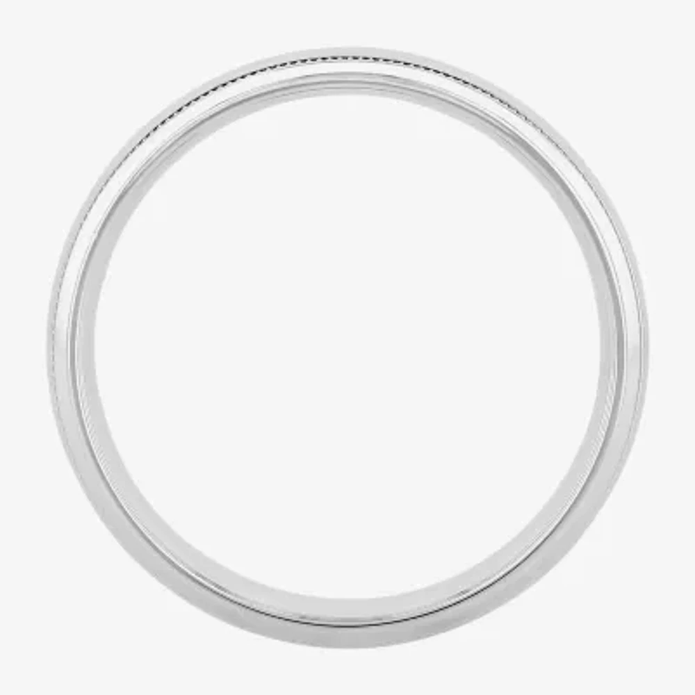 Mens 6mm Sterling Silver Wedding Band