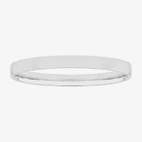 Womens 2mm Silver Domed Wedding Band Ring