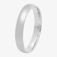 4mm Silver Domed Mens Wedding Ring