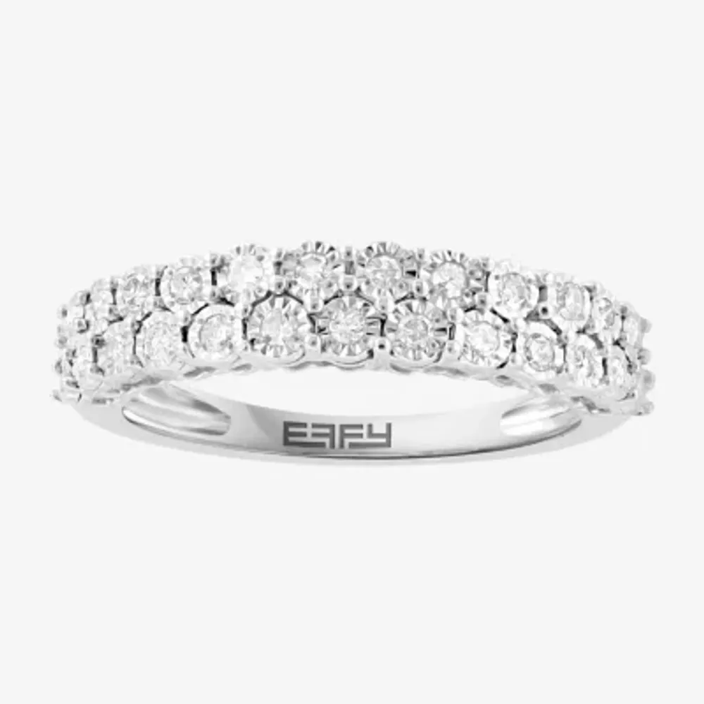 Effy Double Row 1/4 CT. T.W. Natural White Diamond Sterling Silver Band