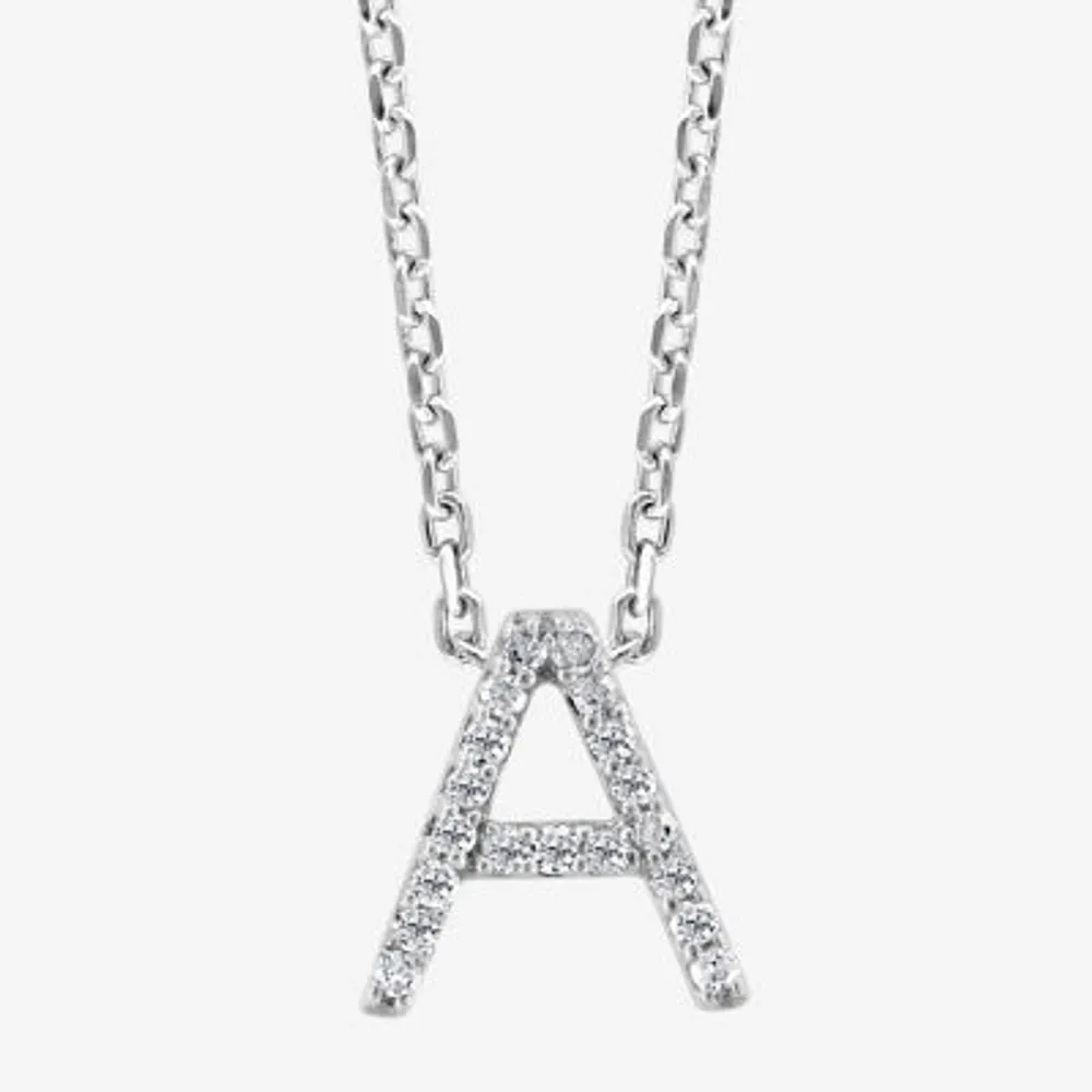 Effy Diamond Initial Pendant Necklace Sterling Silver