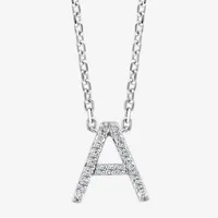 Effy Diamond Initial Pendant Necklace Sterling Silver