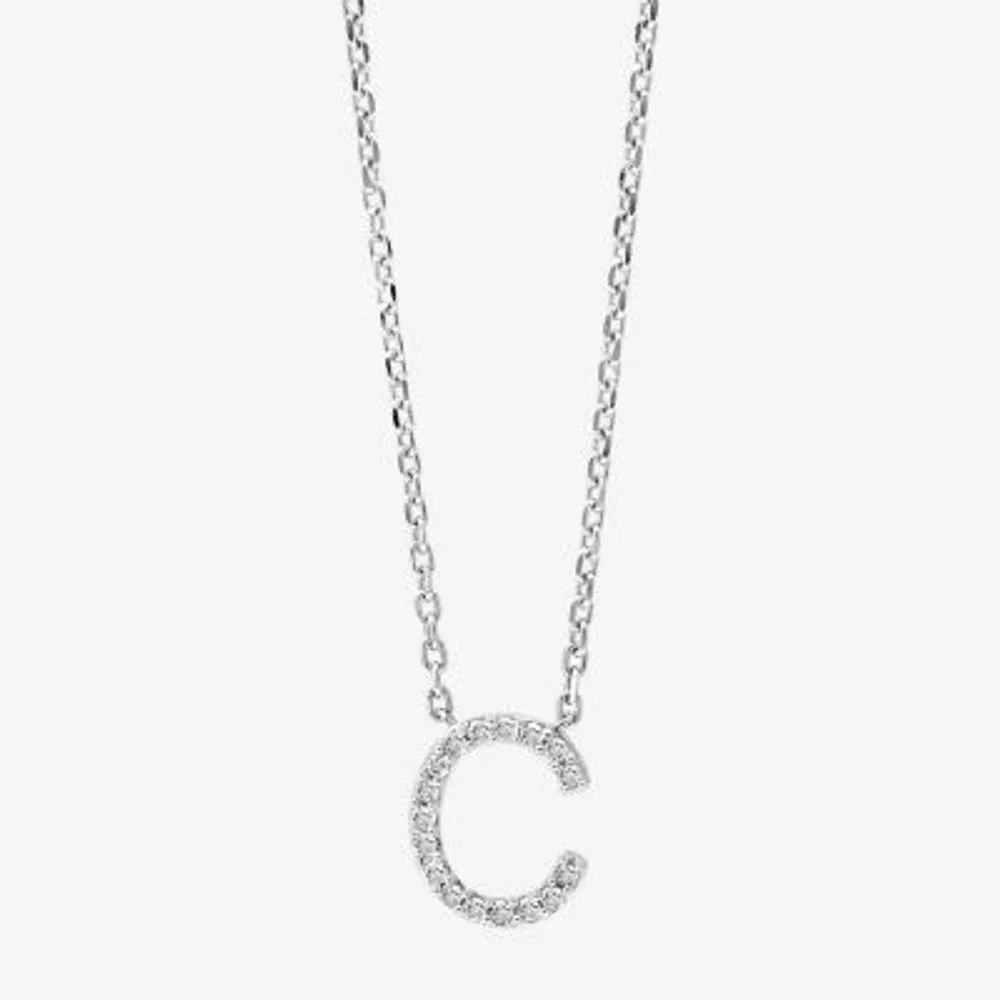 Effy Initial Womens 1/7 CT. T.W. Genuine White Diamond Pendant Necklace, One Size, Neckla… in 2023