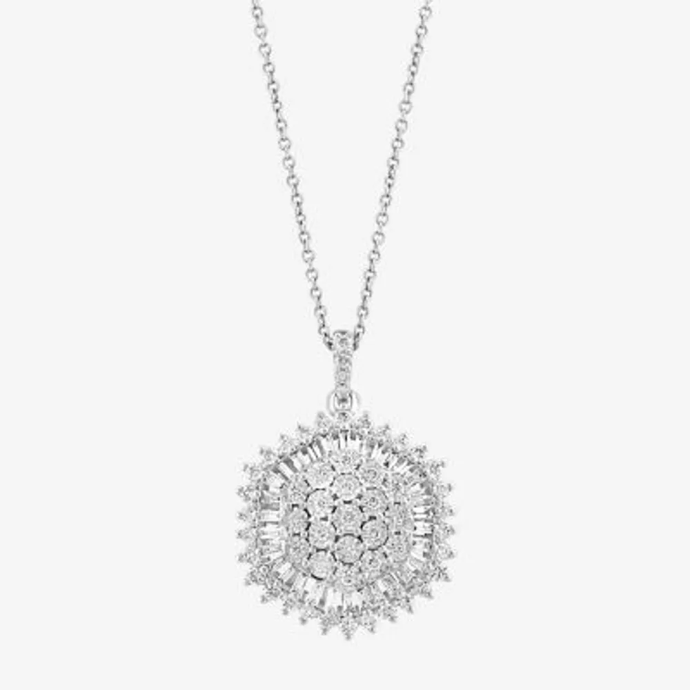 Effy Womens / CT. T.W. Natural Diamond 14K White Gold Pendant Necklace