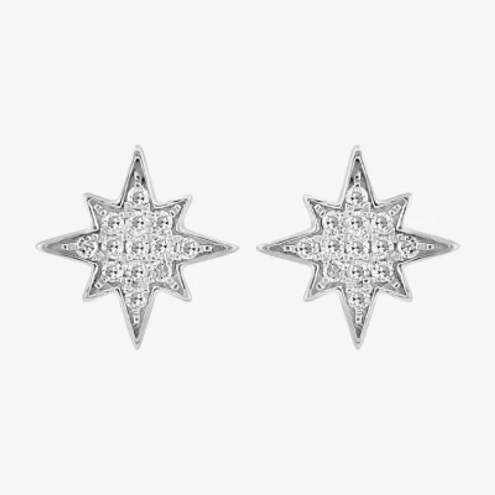 Effy  North Star 1/7 CT.T.W. Natural Diamond Sterling SIlver 8.5mm Stud Earrings