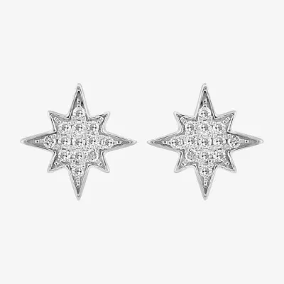 Effy  North Star 1/7 CT.T.W. Natural Diamond Sterling SIlver 8.5mm Stud Earrings