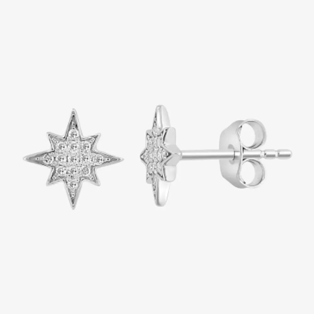 Effy North Star 1/7 CT.T.W. Natural Diamond Sterling SIlver 8.5mm Stud Earrings