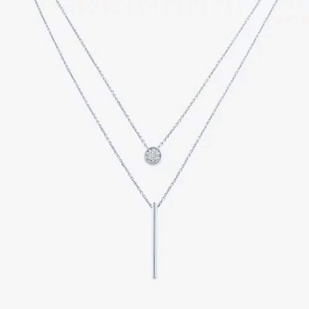 YES, PLEASE! 2-pc. Diamond-Accent Bar Necklace Set Sterling Silver or 14K Gold Over