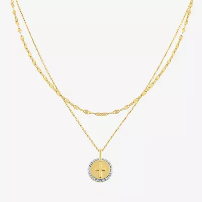 LIMITED TIME SPECIAL! 2-pc. Diamond Accent Necklace Set in 14K Gold Over Silver