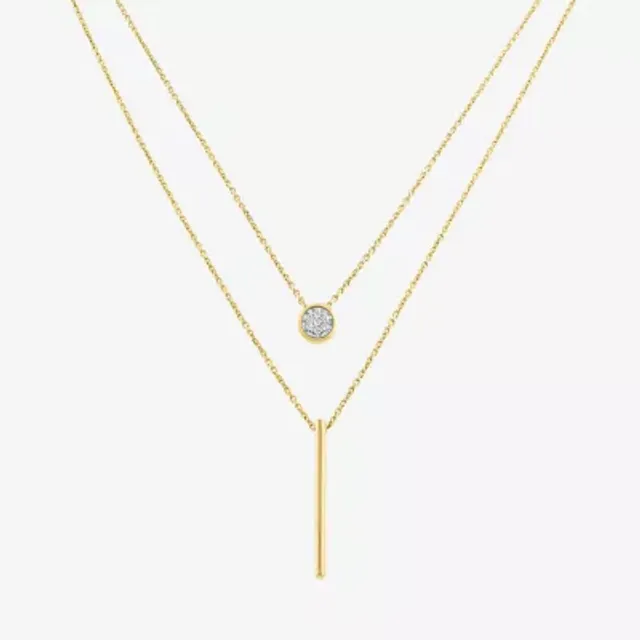 Yes Please! 2-pc. Diamond Accent Necklace Set in 14K Gold Over Silver | One Size | Necklaces + Pendants Necklace Sets | Valentine's Day