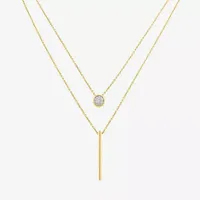 YES, PLEASE! 2-pc. Diamond-Accent Bar Necklace Set Sterling Silver or 14K Gold Over