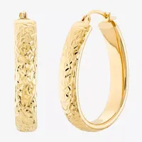 14K Gold 30mm Round Hoop Earrings