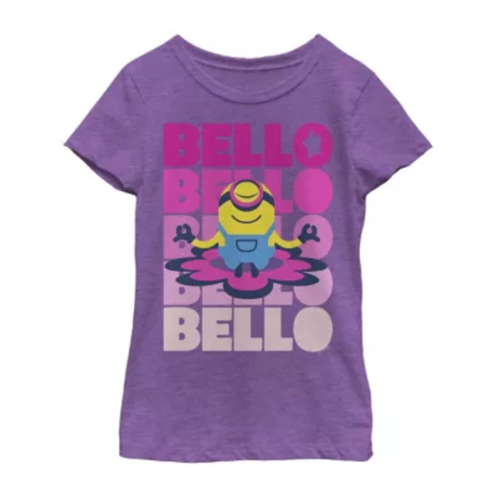 Little & Big Girls Crew Neck Short Sleeve Minions Graphic T-Shirt