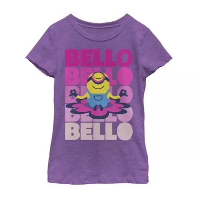 Little & Big Girls Crew Neck Short Sleeve Minions Graphic T-Shirt
