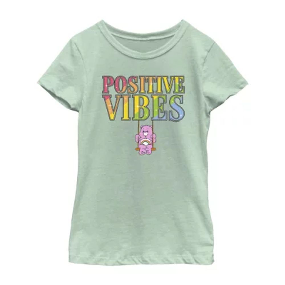 Little & Big Girls Crew Neck Short Sleeve Care Bears Graphic T-Shirt