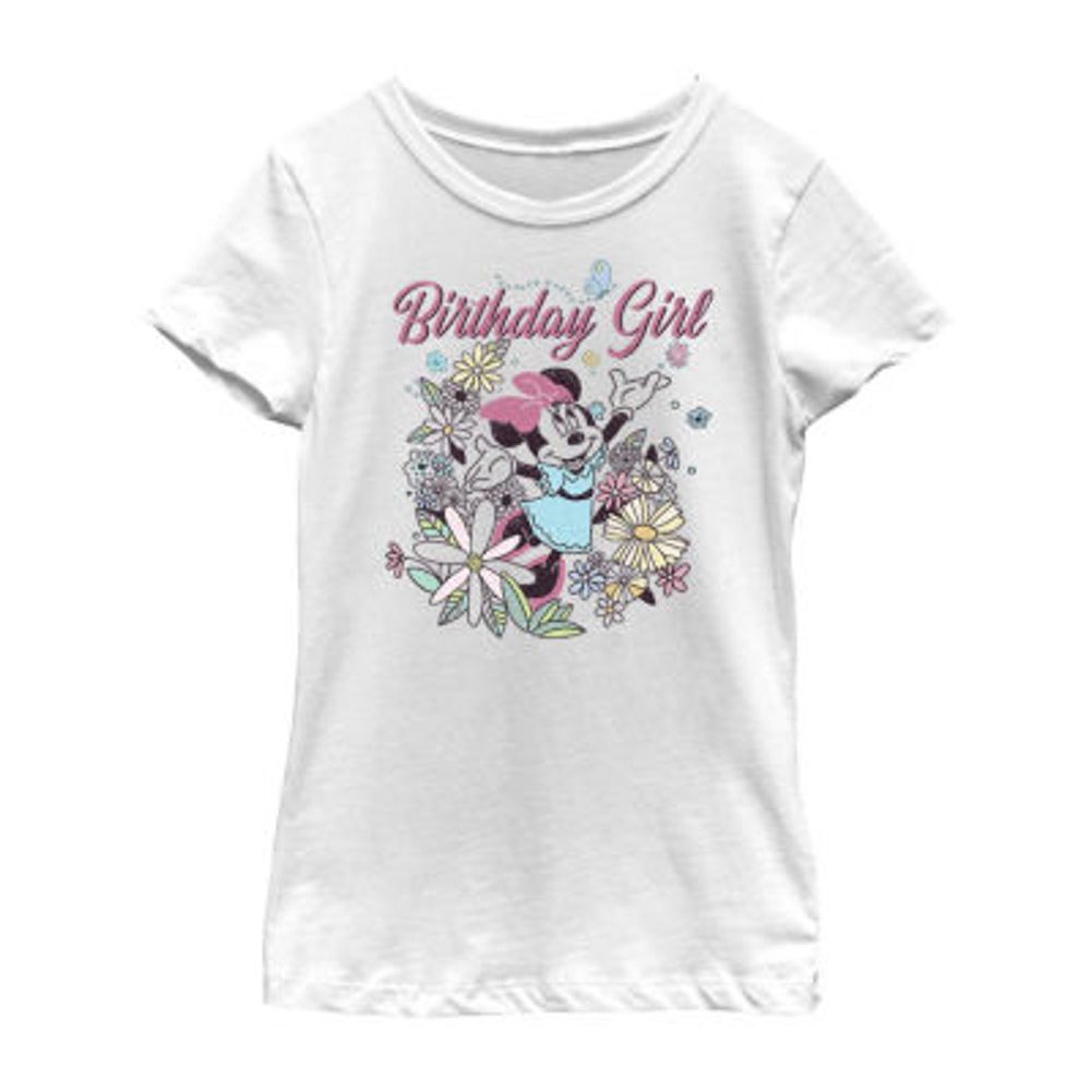 Little & Big Girls Disney Crew Neck Short Sleeve Minnie Mouse Graphic T-Shirt