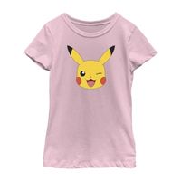 Little & Big Girls Crew Neck Short Sleeve Pokeman Graphic T-Shirt