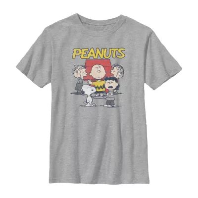 Little & Big Boys Crew Neck Short Sleeve Peanuts Graphic T-Shirt