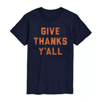 Give Thanks Mens Crew Neck Short Sleeve Regular Fit Graphic T-Shirt
