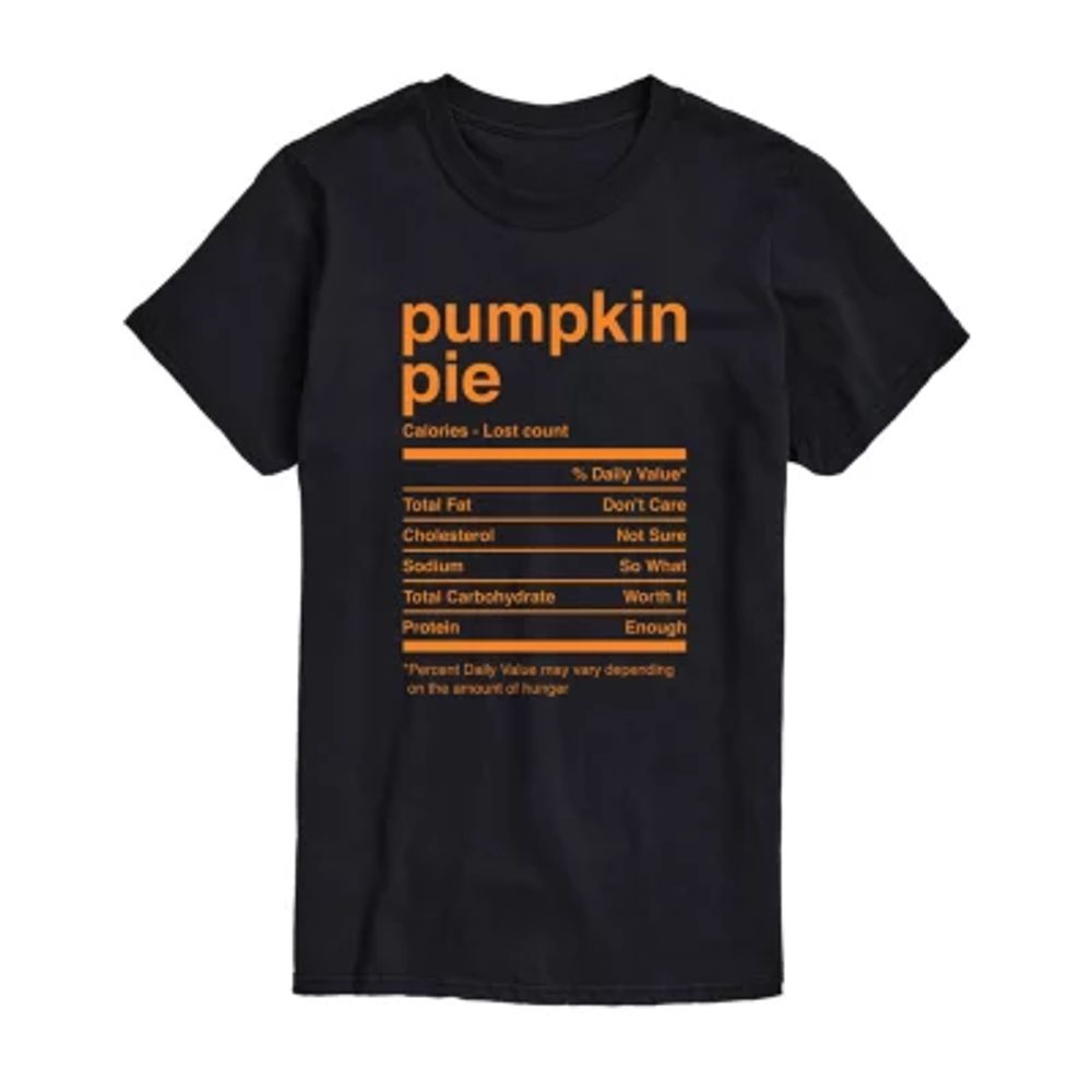 NOVELTY T-SHIRTS Pumpkin Pie Mens Crew Neck Short Sleeve Regular Fit  Graphic T-Shirt