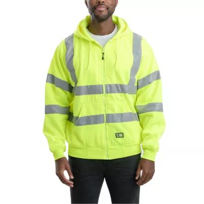 Berne Hi Vis Class 3 Performance Mens High Visibility Long Sleeve Safety Shirt