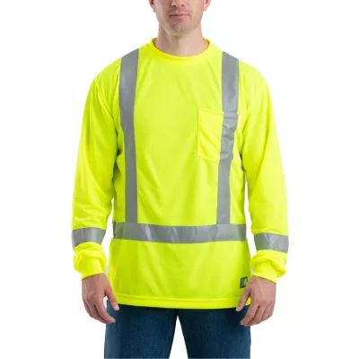 Berne Hi Vis Class 3 Performance Mens Long Sleeve Safety Shirt