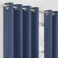 Fieldcrest Heritage Davina Solid Energy Saving 100% Blackout Grommet Top Single Curtain Panel