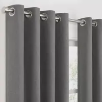 Fieldcrest Heritage Davina Solid Energy Saving 100% Blackout Grommet Top Single Curtain Panel