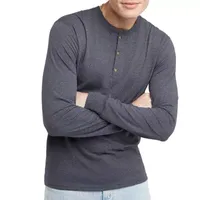 Hanes Mens Long Sleeve Henley Shirt