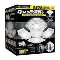 Bell + Howell Quadburst 5500 Lumens 4 Multi-Directional High Intensity Lighting Panels for Indoor and Outdoor, Shop, Ceiling, and Garage Lighting