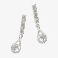 Mixit Hypoallergenic Silver Tone Cubic Zirconia Drop Earrings