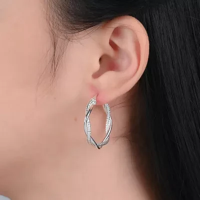 Sterling Silver 30.4mm Hoop Earrings