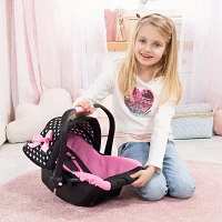 Bayer Design Deluxe Car Seat With Black & Pink Hearts Toy Playset