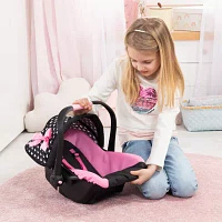 Bayer Design Deluxe Car Seat With Black & Pink Hearts Toy Playset