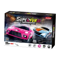 Joysway "Superfun Power Slot Car Racing Set - Layout Size: 65""X37""" 65-pc. Car