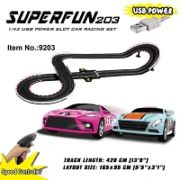 Joysway "Superfun Power Slot Car Racing Set - Layout Size: 65""X37""" 65-pc. Car
