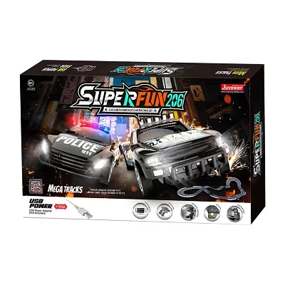 Joysway "Superfun Power Slot Car Racing Set - Layout Size: 82""X43""" Car