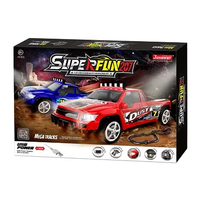 Joysway "Superfun Power Slot Car Racing Set - Layout Size: 94""X39""" 92-pc. Car