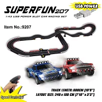 Joysway "Superfun Power Slot Car Racing Set - Layout Size: 94""X39""" 92-pc. Car