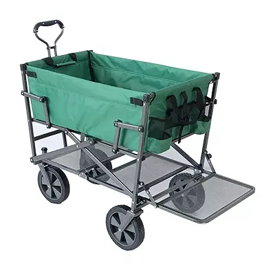 Mac Sports Double Decker Green Wagon - Utility Garden Cart