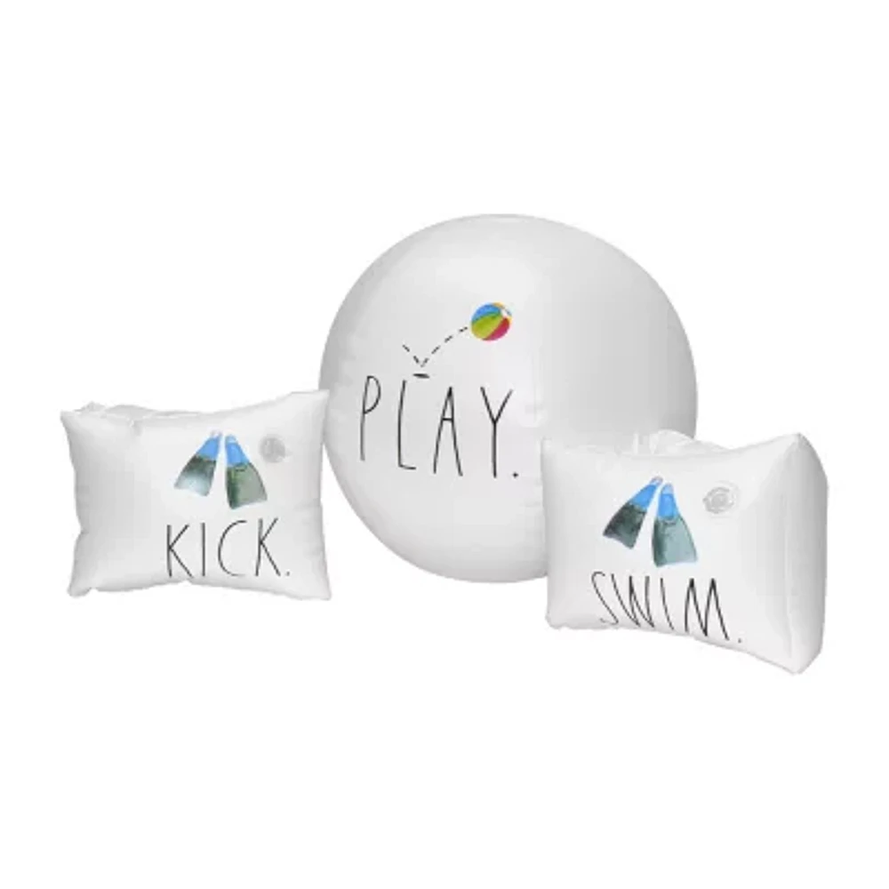 Rae Dunn Swim Kick Play Water Wings N Beach Ball 2-pc. Pool Float