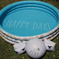 Rae Dunn Happy Days Aqua Rainbow Mini Pool Inflatable Pool