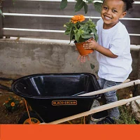 Black+Decker Realistic Wheelbarrow For Kids Garden Toy